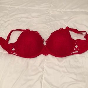 VS Pink red lacy push-up bra size 34 DD